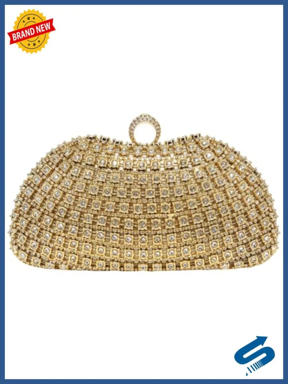 Sparkly Rhinestone Clutch Purse for Women Bedazzled Evening Bag Crossbody
